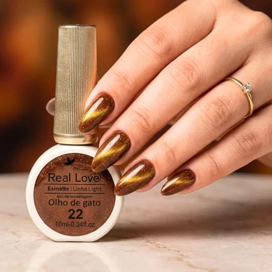 Combo 3 Esmaltes Gel Magnético Cat Eye Real Love Tons Elegantes