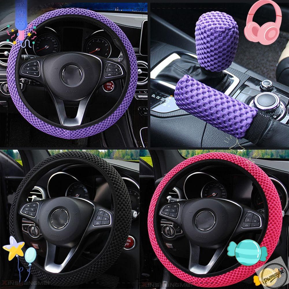 Capa para Volante e Protetor de Freio de Mão, Capa Universal Antiderrapante Elástica para Carro