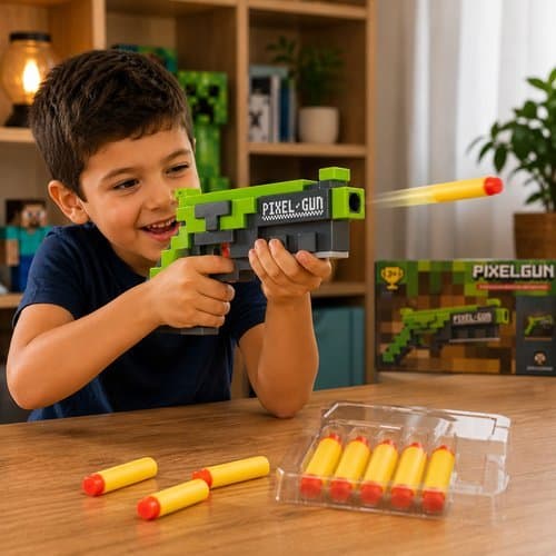 Pistola Lançadora De Dardos Espuma Infantil Verde Brinquedo Seguro Divertido