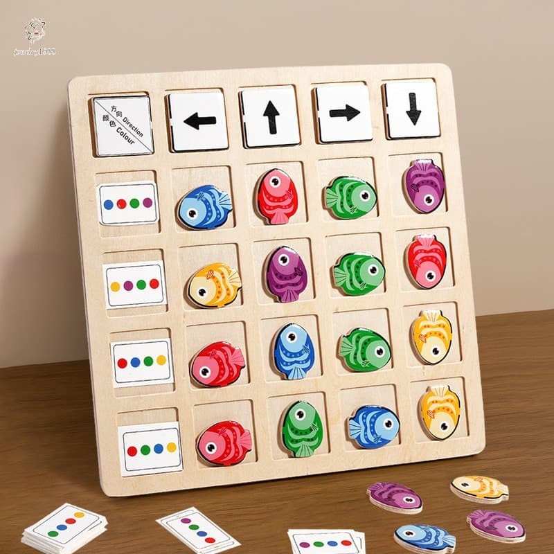 Brinquedos De Educação Infantil Para Crianças-Treinamento De Pensamento Lógico Cognitivo Com Direção De Cores