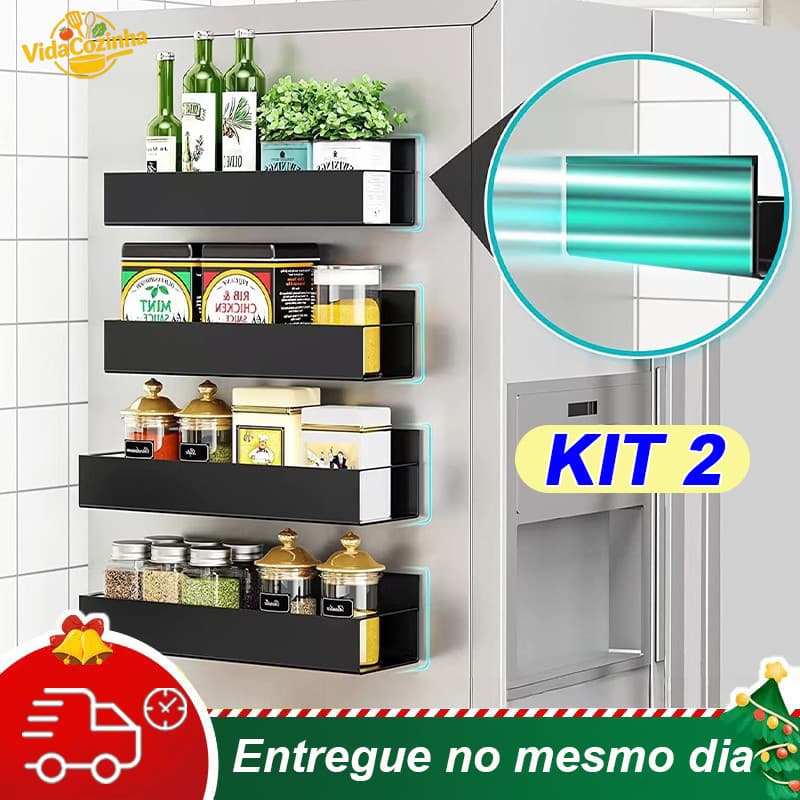 KIT2 Suporte Magnético Para Geladeira,Cozinha Organizador  Prática Cozinha Geladeira Máquina de Lavar Temperos