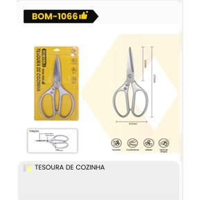 Tesoura de Cozinha Multifuncional Corte Preciso Prática Modelo BOM-1066