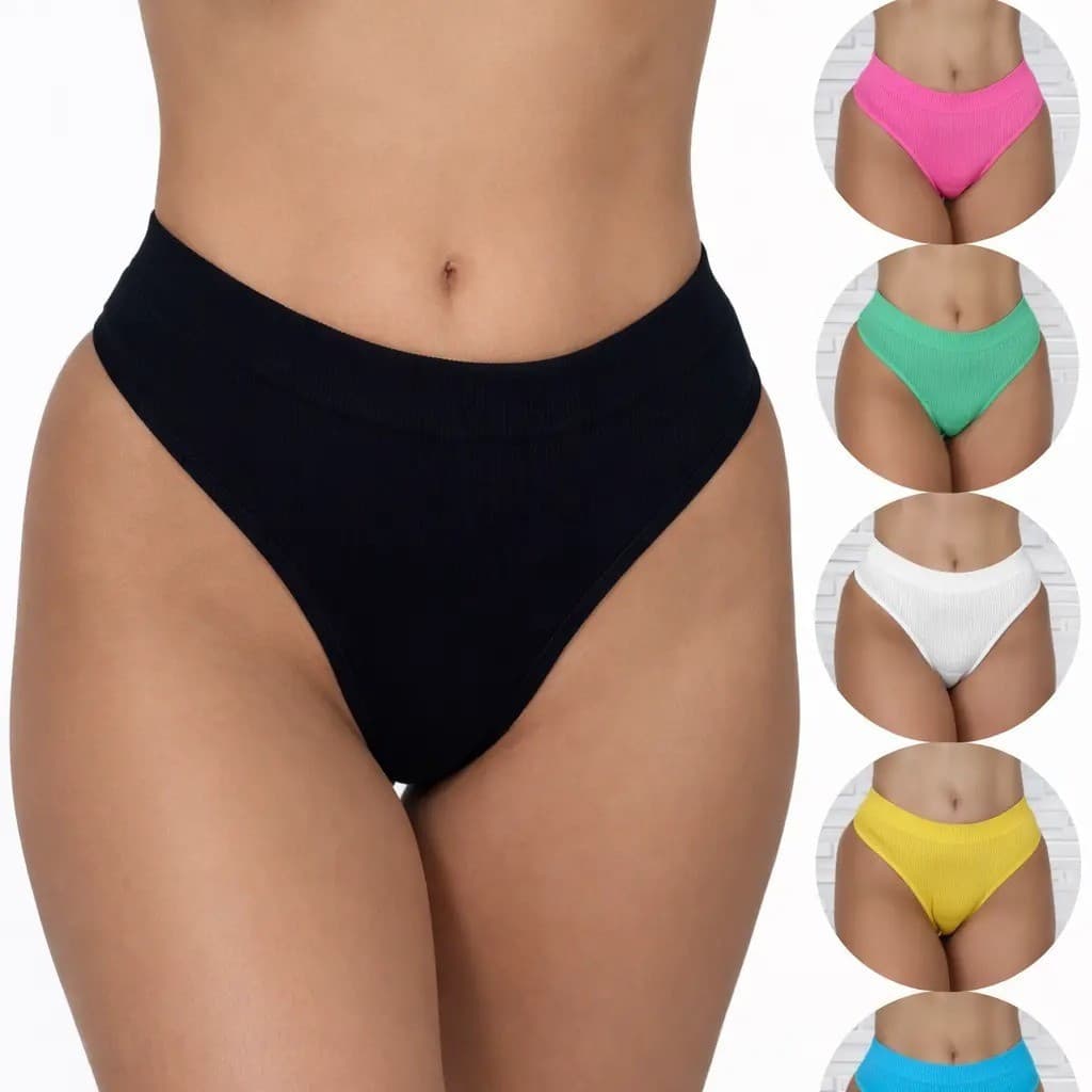 kit ate 10 Calcinhas Feminina Canelada Poliamida Premium Importada Fio ou Conforto