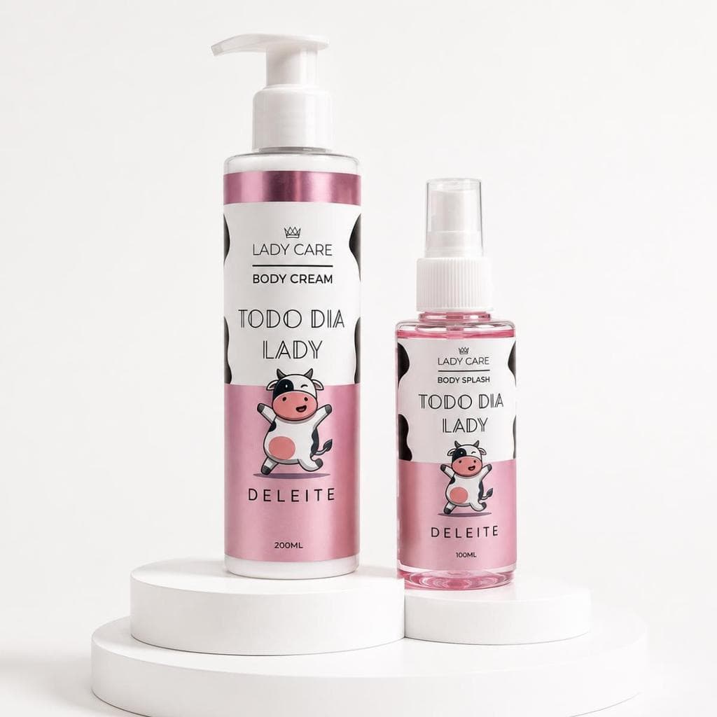 Body Splash + Body Cream Vaquinha de Leite Kit Hidratante Corpo Premium