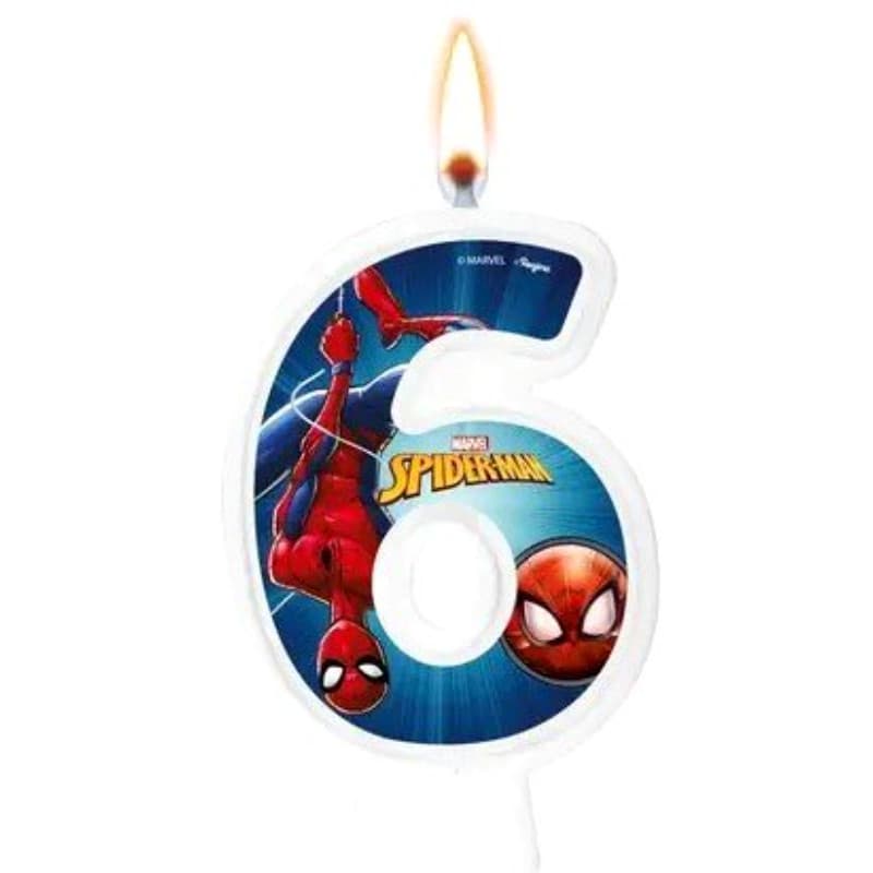 Vela Aniversario Spider Man Homem Aranha Animaçao 6 Para Bolo Festa Infantil Tema Heroi