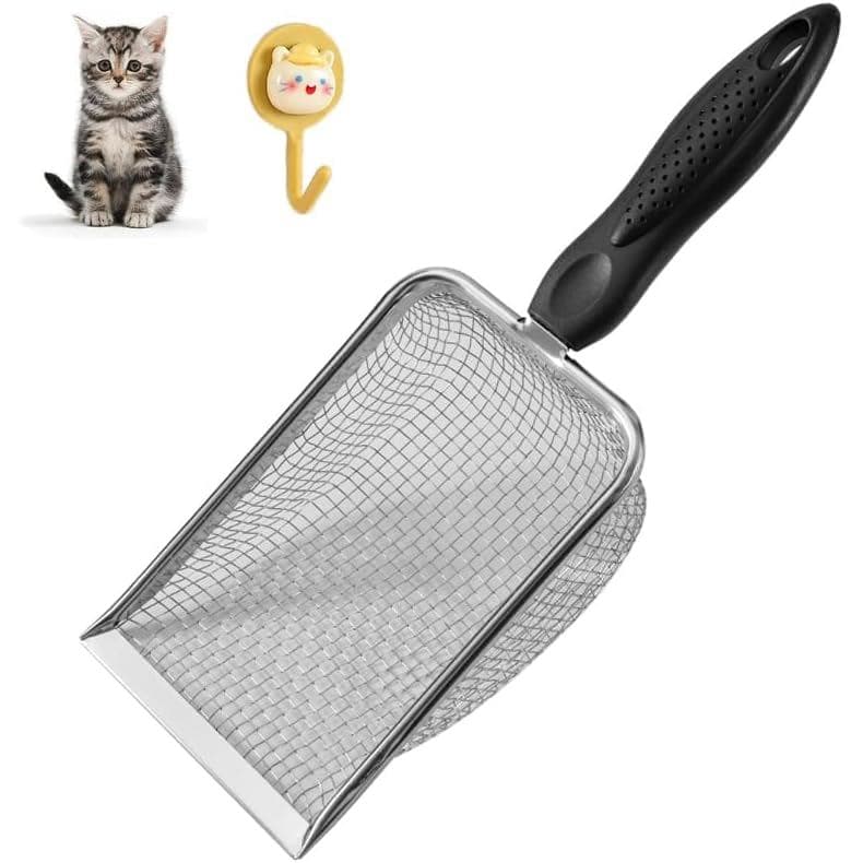 Pá Higiênica em Aço Inox para Caixa de Areia de Gatos