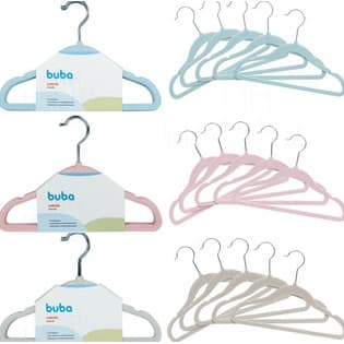 Buba Kit 5 Cabides Infantil De Veludo Cabide Para Roupa Antideslizante Criança Bebê Menina Menino Buba