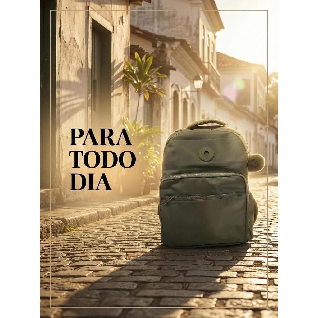 Mochila Versátil 18” Nylon Premium Antifurto com 4 Compartimentos e Porta Garrafa