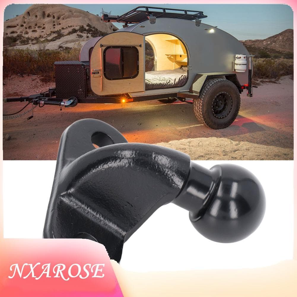Nxarose Fydun Engate de reboque bola resistente reboque preto 50mm aço forjado para campistas RVs