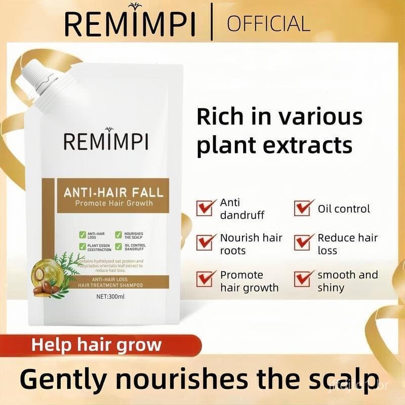 REMIMPI Shampoo Antiqueda Controle de Oleosidade Anticaspa Cuidado Capilar Ginseng Gengibre Ajuda no Crescimento do Ca