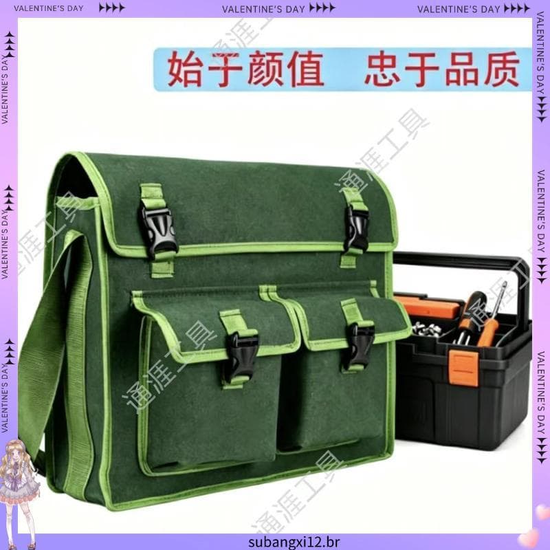 Bolsa para eletricista de lona, grossa, resistente ao desgaste, canteiro de obras, reparo de madeira, instalação, multif