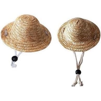 1 unidade de chapéu de palha ajustável para cães e gatos, estilo verão, para uso externo.