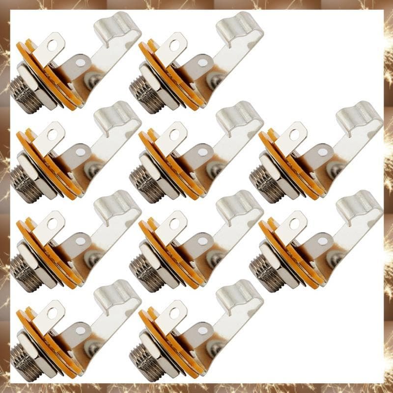 (Div 10 Peças 6.35mm 1/4 " Conjunto De Tomada De Entrada Mono Para Guitarra Elétrica , Plugues De Saída De Captador De
