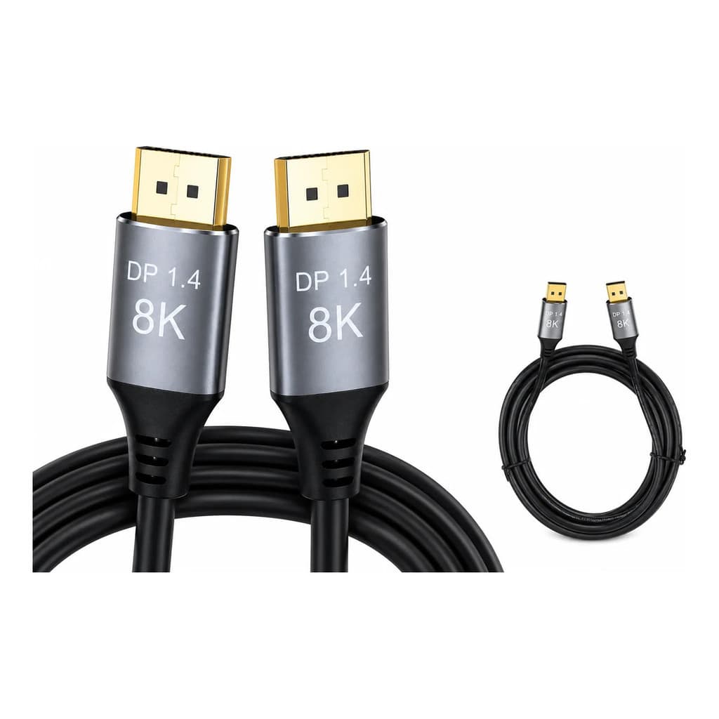 Cabo Displayport Blindado 4k Reforçado 144Hz 1,8 Metros Pra Placa de Vídeo Console Monitor Projetor