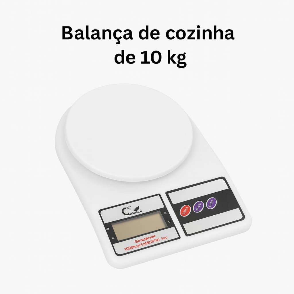 Balança Digital de Cozinha 10kg Alta Precisão Fit Dieta Alimentação