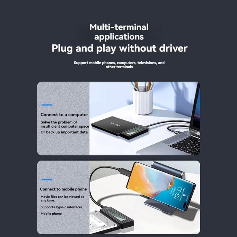 Brs0shuole USB C Para SATA Adaptador Conversor Cabo USB3.2 Gen1 Externo De Disco Rígido SSD HDD De 2,5/3,5 Polegadas