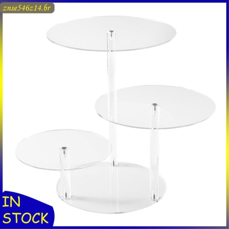 [Rbw] Suportes Redondos De Acrílico Para Exibição De Produtos , Suporte Cupcake De 3 Camadas , Mini Rack De Bolo