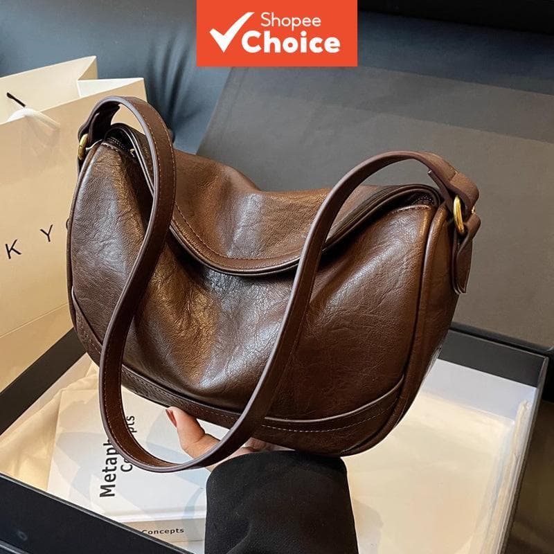 Bolsa Feminina de Design Exclusivo 2026: Nova Chegada Maillard Retrô Minimalista, Versátil como Bolsa Tiracolo e