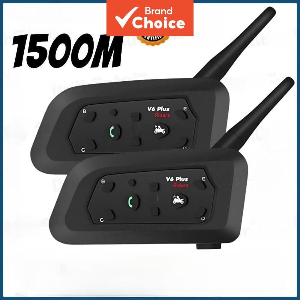 V6 Plus Fones De Ouvido Interfone Fone Bluetooth Capacete Da Motocicleta 1500m À Prova Dwaterproof Água Longa Espera