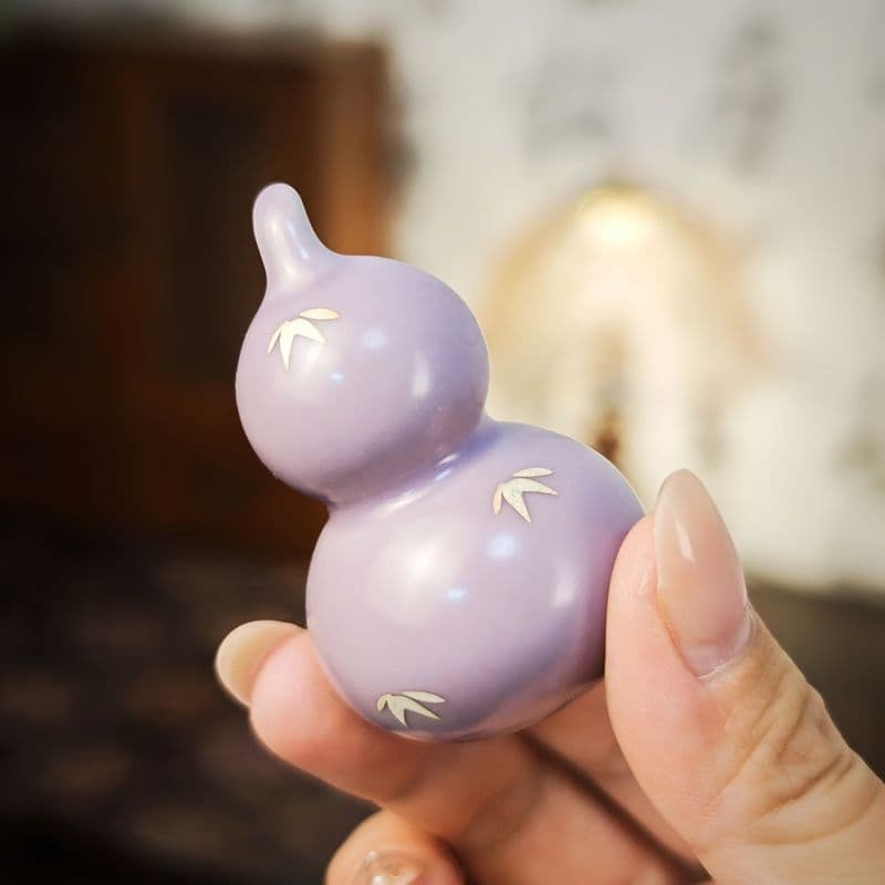 Roxo Qi Donglai criativo cor prata cerâmica cabaça cerimônia de chá ornamentos presentes bonito chá animal de estimação