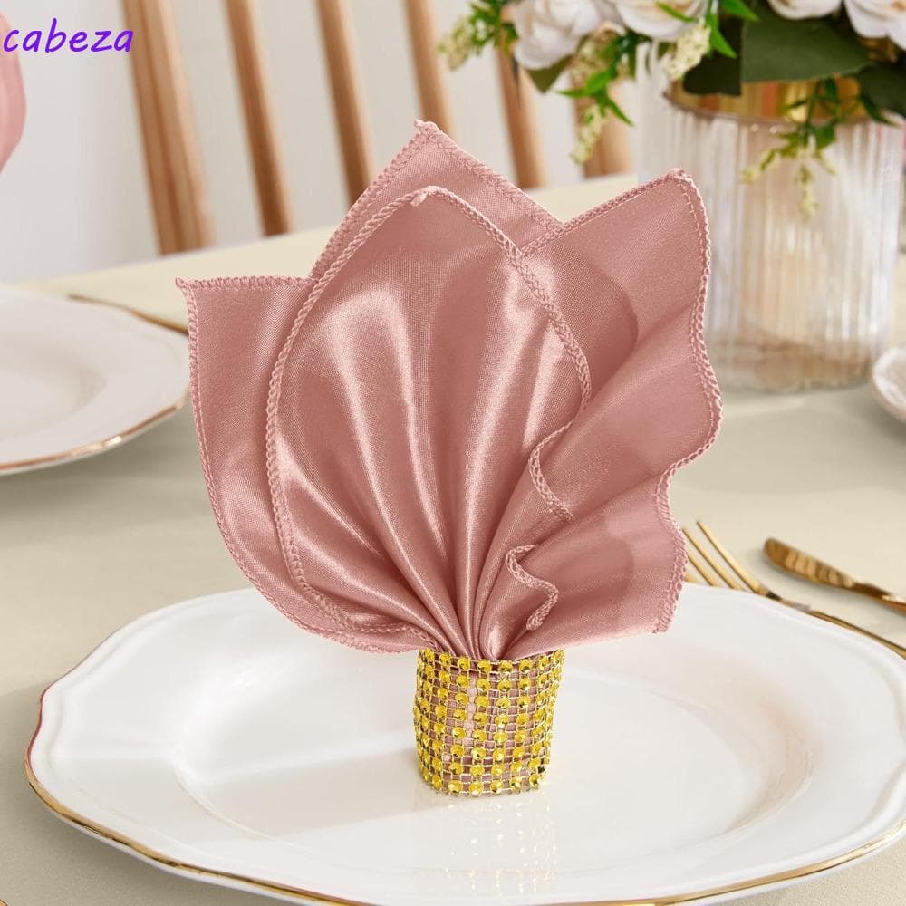 CABEZA 10pcs Guardanapos De Jantar , Guardanapo De Cetim Lavável Reutilizável , Luxuosos Mesa Macios De 30x30cm Para Ban