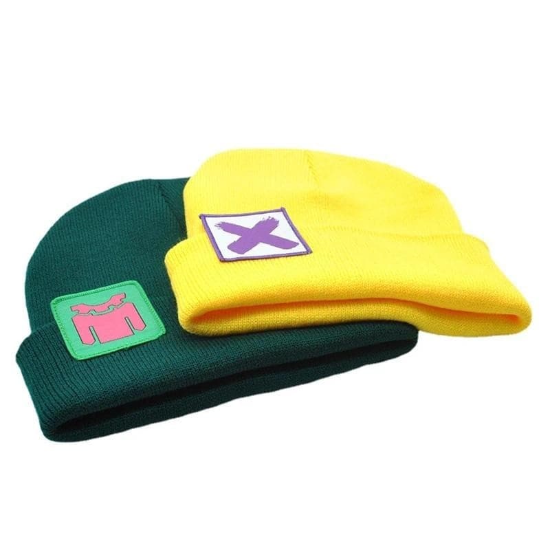 Fantasia de Cosplay do Assassino de VALORANT, Gorro de Inverno Tricotado, Verde Ervilha e Amarelo, Gorro Quente Estilo H