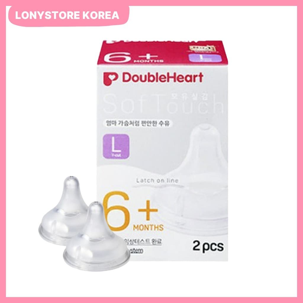 [doubleheart] Mamilo SofTouch , L Por Mais De 6 Meses , 2 Unidades/Coreano/Alimentação Confortável Da LONYSTORE