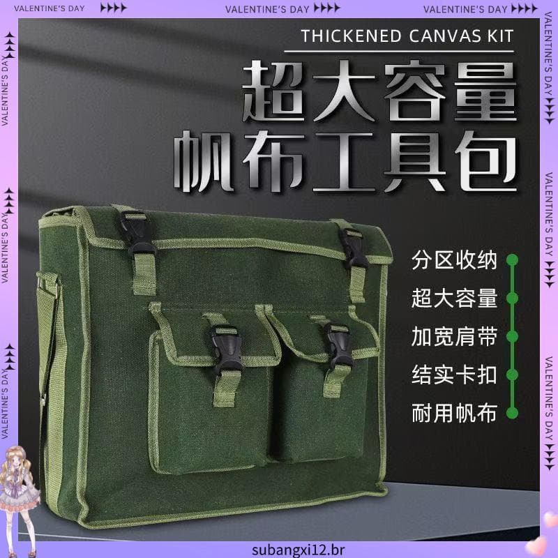 Bolsa de ferramentas de lona espessada, resistente ao desgaste, Hardware para eletricista, canteiro de obras, reparo de
