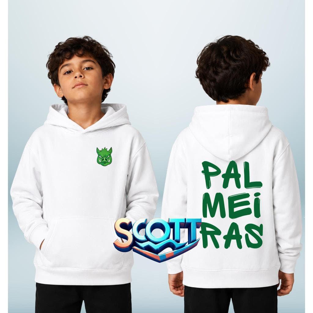 MOLETOM CANGURU INFANTIL TORCEDOR DO PALMEIRAS UNISSEX