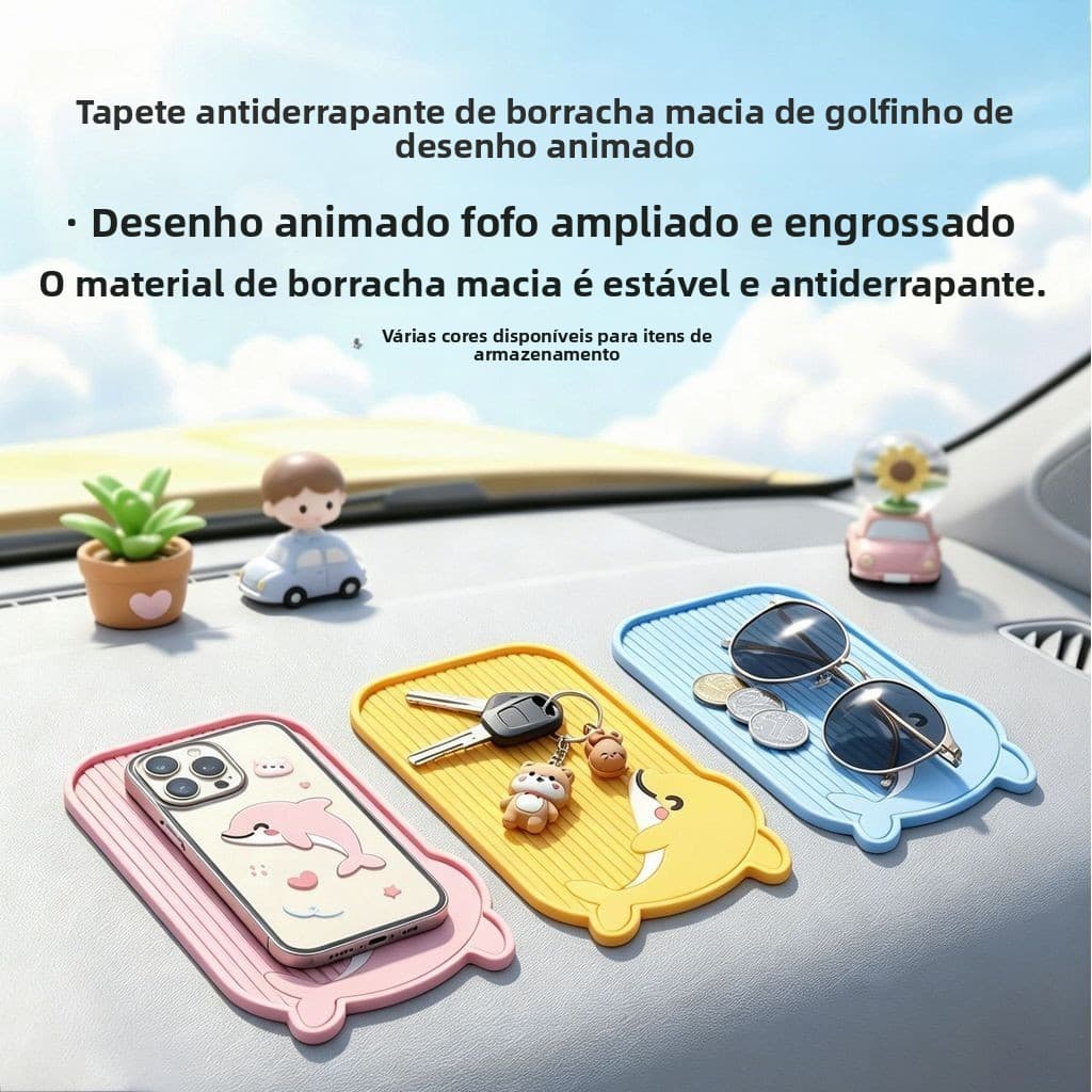 Tapete antiderrapante de desenho animado para carro, decoração de interiores, resistente ao calor, fácil de limpar, tape
