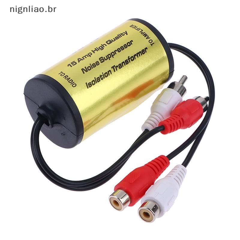 nignliao RCA Filtro De Ruído De Áudio Supressor Lsolator De Loop De Terra Para Carro E Casa Estéreo 2-Macho , 2rca Femin