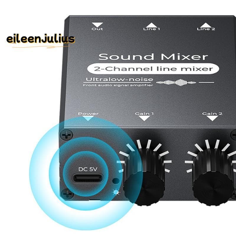 [eileenj3] Mixer De Áudio Compatível Com Ajuste De Volume Plug and Play Para Podcast De Voz De Jogos Etc .