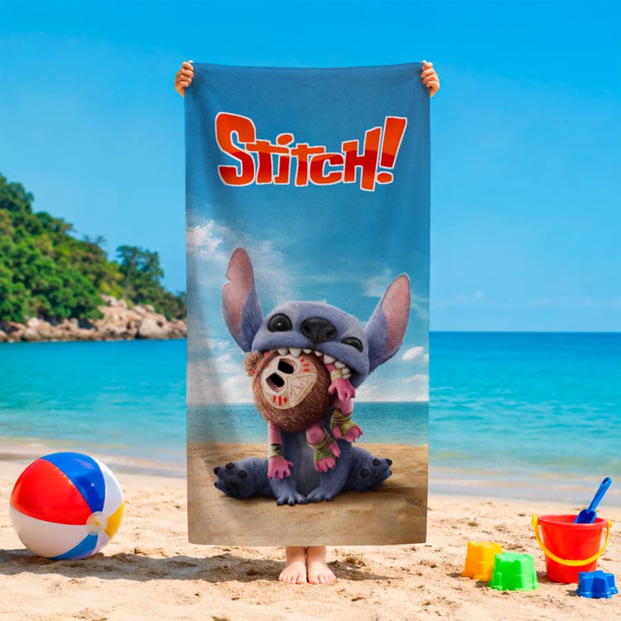 Toalha de banho e Praia Temática Personalizada Lilo Stitch Piscina Estampada ENVIO FULL IMEDIATO