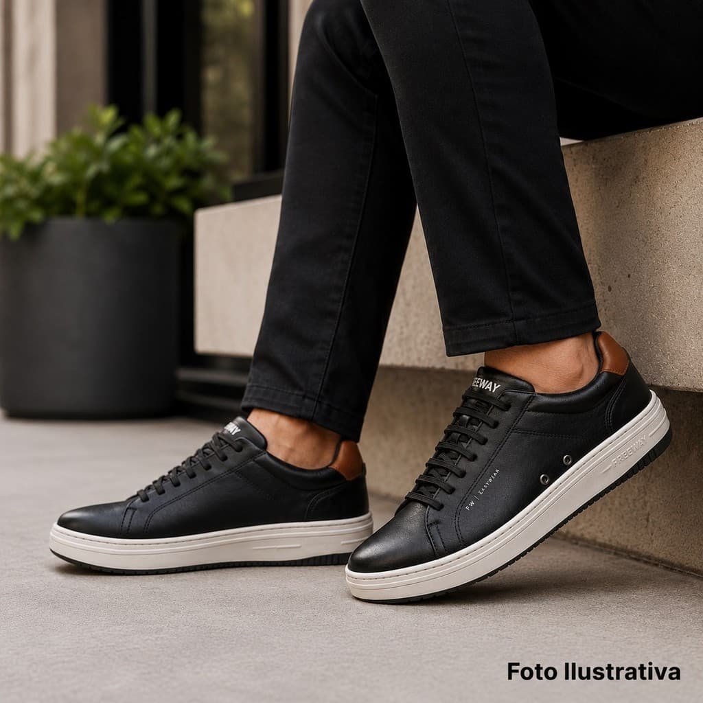 Sapatênis Masculino Couro Free Way Evo05 Confortável