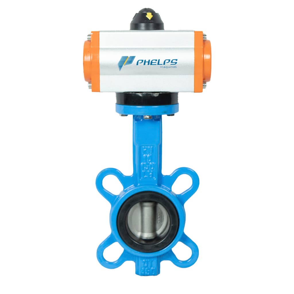 Válvula Borboleta Wafer Pneumática 2 Pol DN50 Disco Inox 304