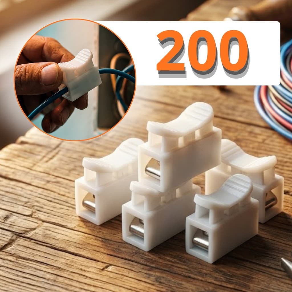 Conector De Fio Elétrico 200 Emenda Rápida Alavanca Pressão 1 Via