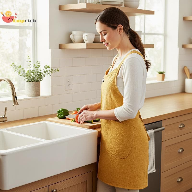 EMCH > Avental De Cozinha À Prova D'água Anti-Manchas Estilo Colete Com Poeta 1 Peça Para Cozinhar Em Casa Grelhar Churr