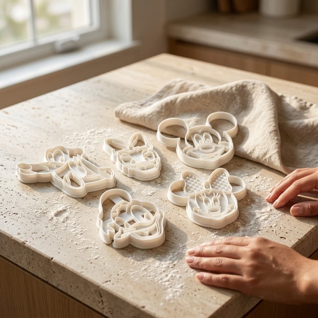 Kit Cortadores de Biscoito Mickey 5 Peças com Carimbo | Cookie Cutter | Massinha | Pasta Americana