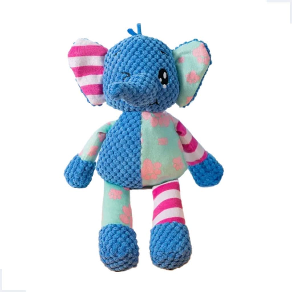 Brinquedo De Pelúcia Bichinho Elefante Mordedor Apito Pet Cães Gatos