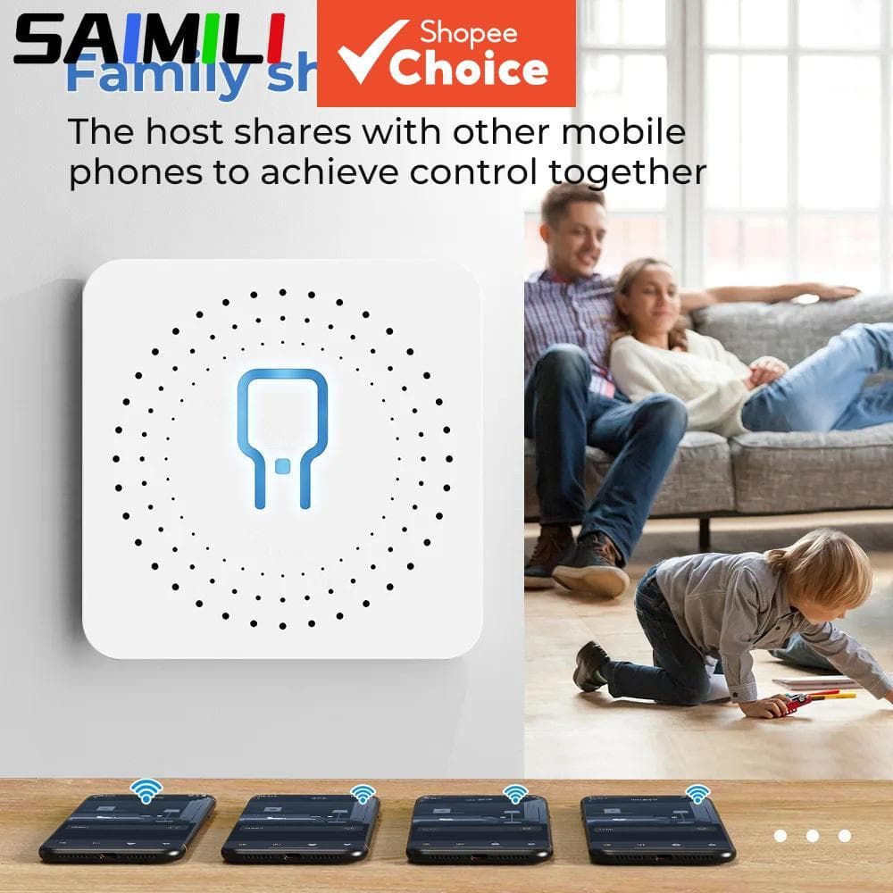 Interruptor Inteligente SAIMILI 16A, Módulo de Interruptor WiFi Inteligente, Sem Fio, Relé, Controle Bidirecional,