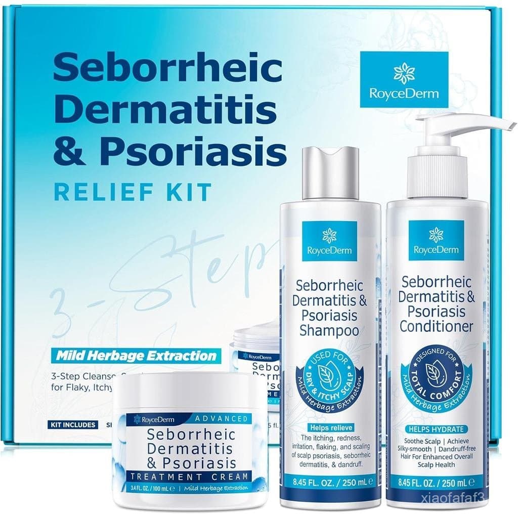Conjunto de Creme, Shampoo e Condicionador para Dermatite Seborreica e Psoríase - Sistema de Terapia Capilar para Folicu