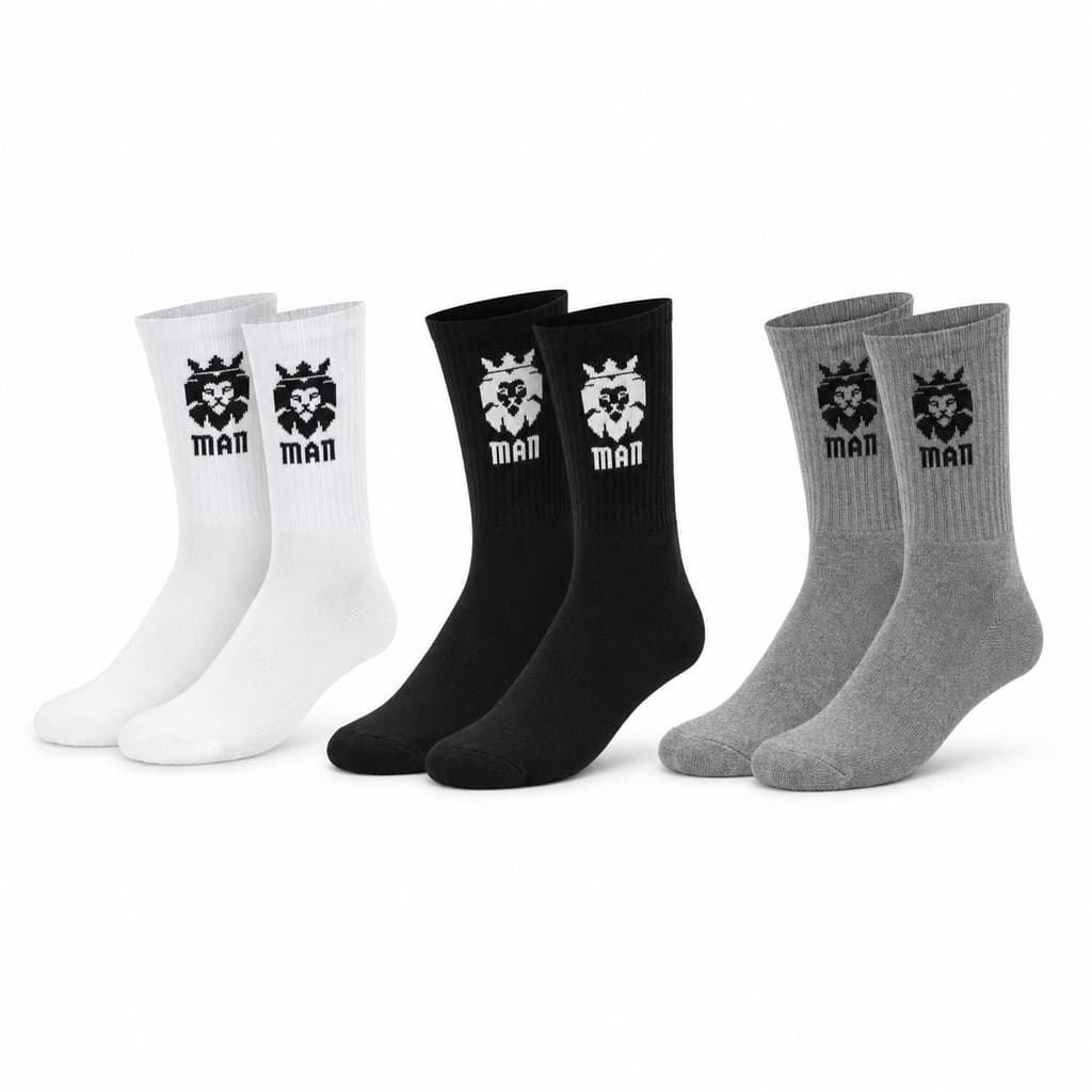 Kit De Meia 3 Pares Algodão Cano Longo Confortável Unissex 38-43 Meia Masculina Premium Top