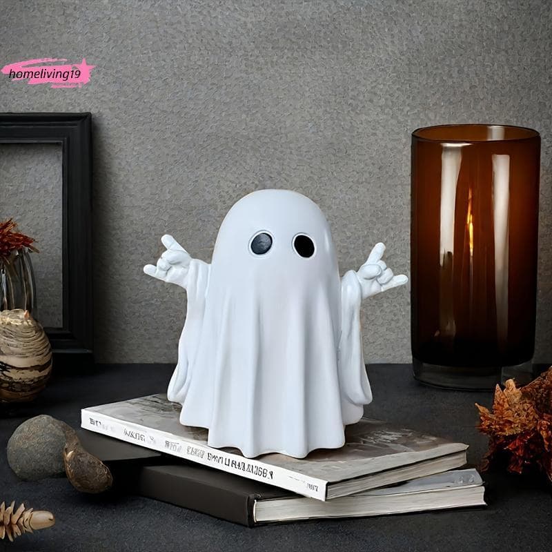 HOM Halloween Fantasma Estatueta Assustador Resina Estátua Bonito Ornamentos Perfeitos Para Interior & Varanda Decoração