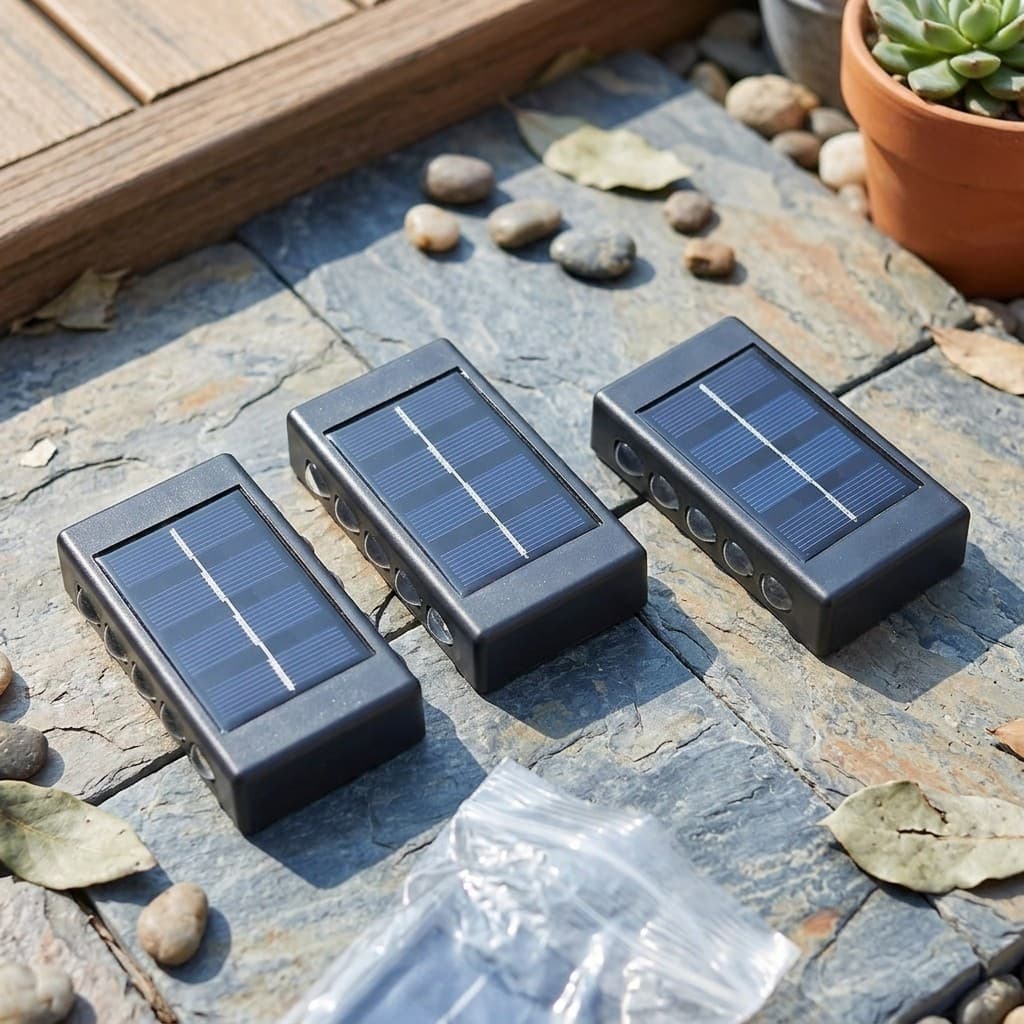 Luminária Solar Parede 8W Arandela Externa Sem Fio Instalação Fácil Luz LED Muro Garagem Varanda