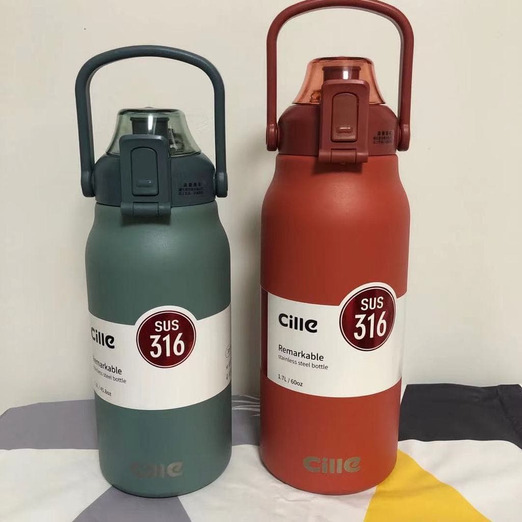 Copo térmico 316 de aço inoxidável, grande capacidade, Fitness ao ar livre, esportes, copo de água, garrafa de viagem de