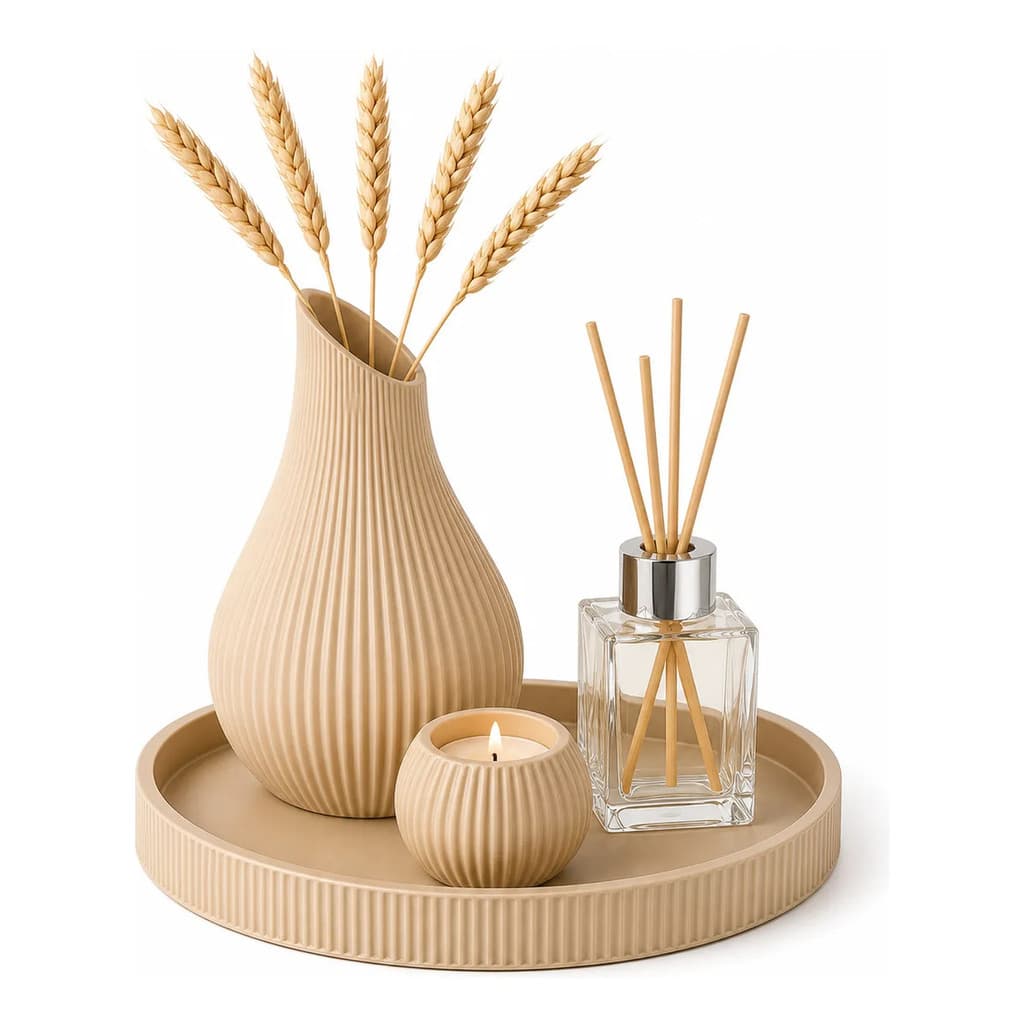 Vaso Shizuku Japandi Trigo Vela Cheirinho Decorativo