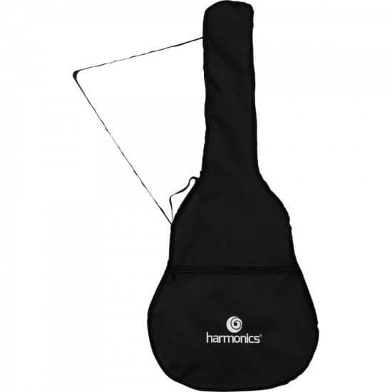 Capa Para Violão Folk Harmonics Nylon Preta com Bolso Externo e Alça