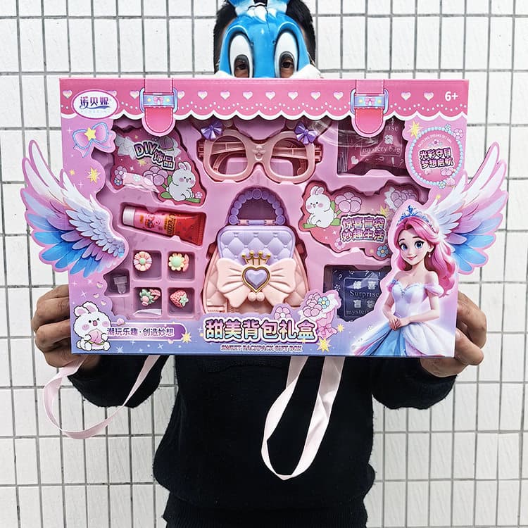 Novo produto pronto estoque crianças jóias mochila casa brinquedos creme cola pasta armazenamento bolsa treinamento clas
