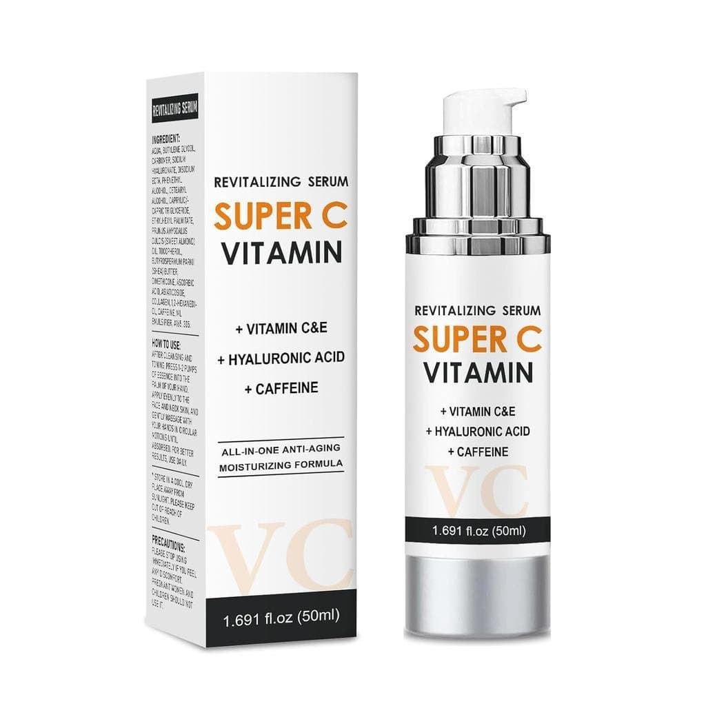 50 ml de Sérum Facial de Vitamina C com Ácido Hialurônico e Vitamina E - Sérum Facial Revitalizante SuperC A