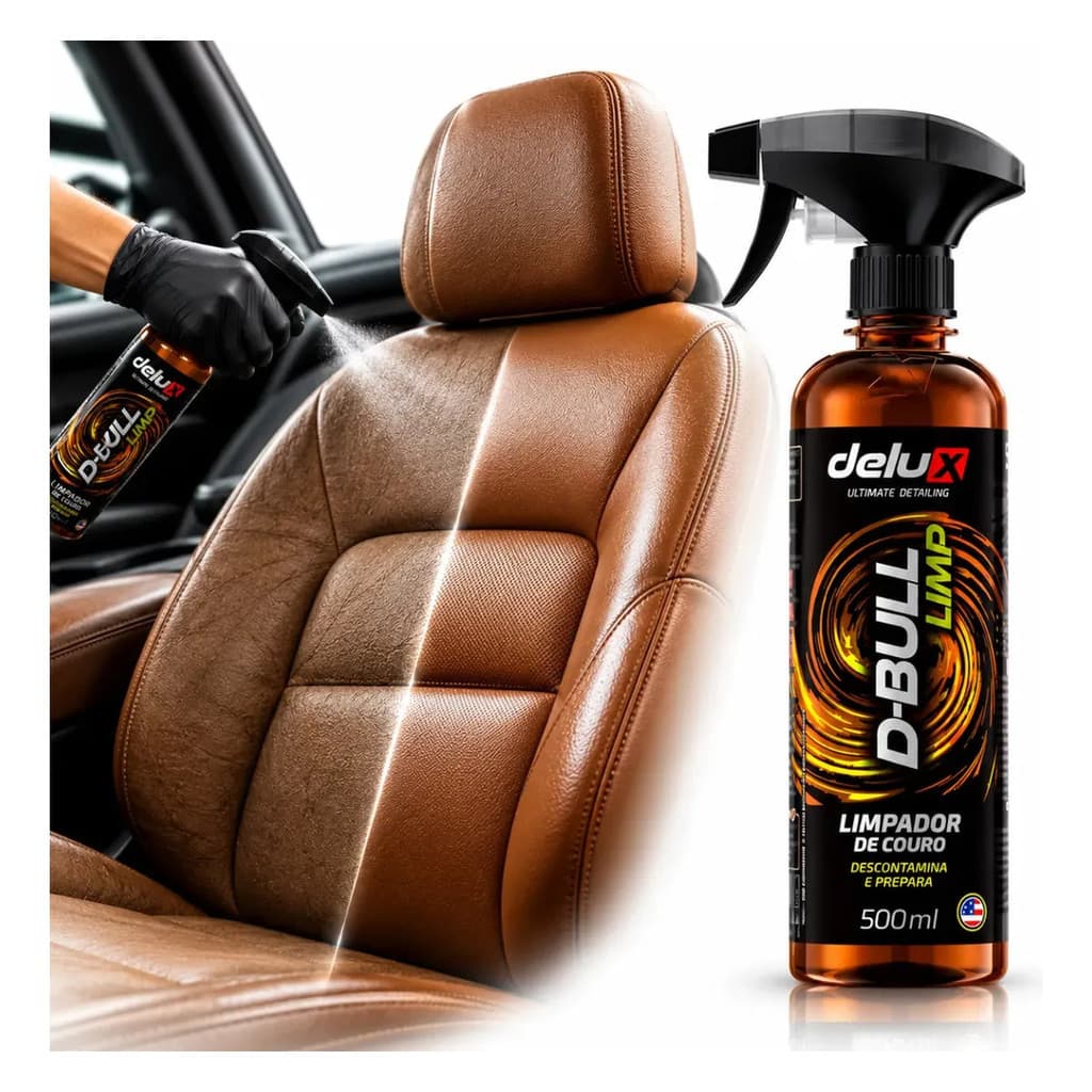 Limpador Couro D-bull 500ml Automotivo Limpa Profundo Anti-ressecamento Higieniza Nao Mancha Protege Descontaminante